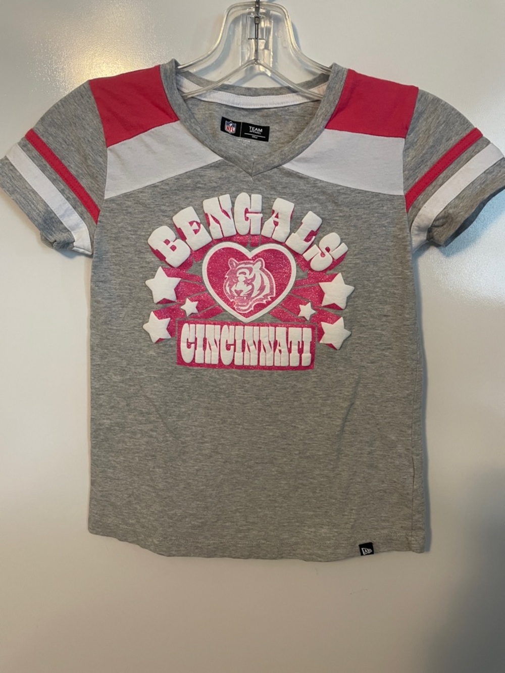 NFL Cincinnati Bengals Pink and Gray T-Shirt Girls 7/8